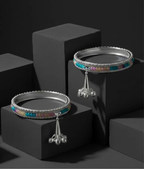 Silver-Tone Jingle Kada Set